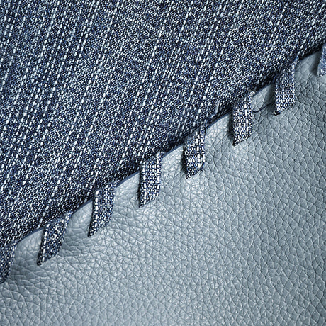Textured Denim-Style Woven Hobo Tote Bag - Denim