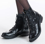 Bosccolo Womens Boots - Black Crocodile