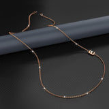 Bullion Gold Sparkling Alphabet Initials Stainless Steel Necklace in Rose Gold