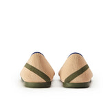 Comfortable Woven Striped Pointed Toe Flats - Beige