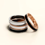Bullion Gold Ceres Timeless Ring Black Enamel Ring in Rose Gold