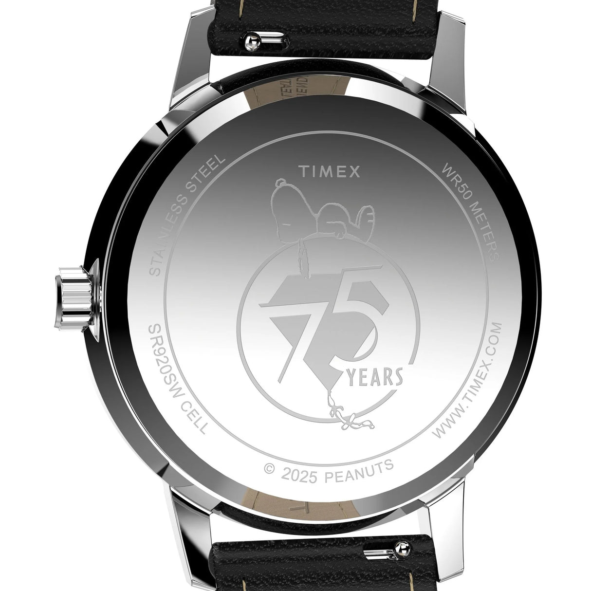 Timex Marlin Snoopy 75Th Black Leather