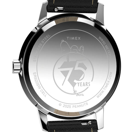 Timex Marlin Snoopy 75Th Black Leather