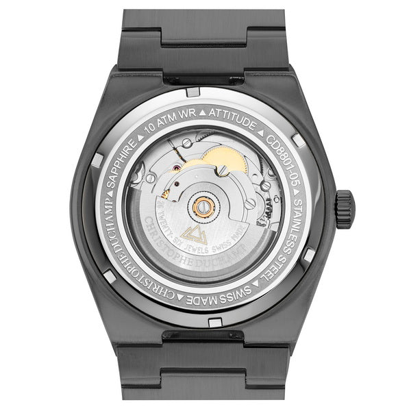 Christophe Duchamp Attitude Auto - Black Dial & 316L Stainless Steel Strap