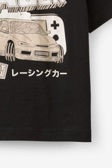 Cotton On Kids Boys Essentials Graphic Short Sleeve Tee - Black/Tokyo Racer