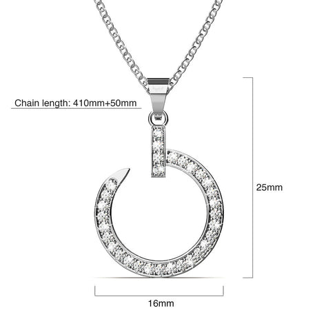 Krystal Couture Paradigm in Circle White Gold Pendant Necklace Embellished with Swarovski Crystals
