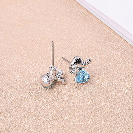 Boxed Cute Elephant Necklace and Earrings Set Embellished with SWAROVSKI® crystals