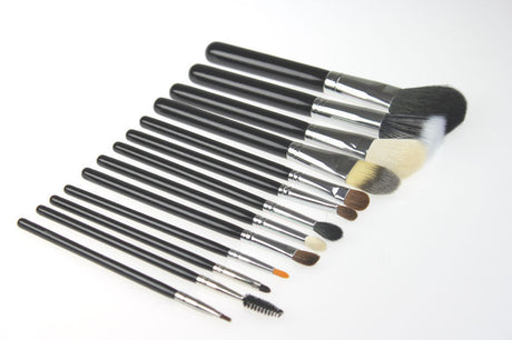 12 Piece Professional Makeup Brush Set Soft Bristle Carry Case Black