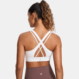 Power On Zip Front Racerback High Impact Sports Bra - White