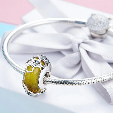 Solid 925 Sterling Silver Hornet Nest Charm