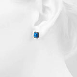 Square-Shaped Turquoise Studs