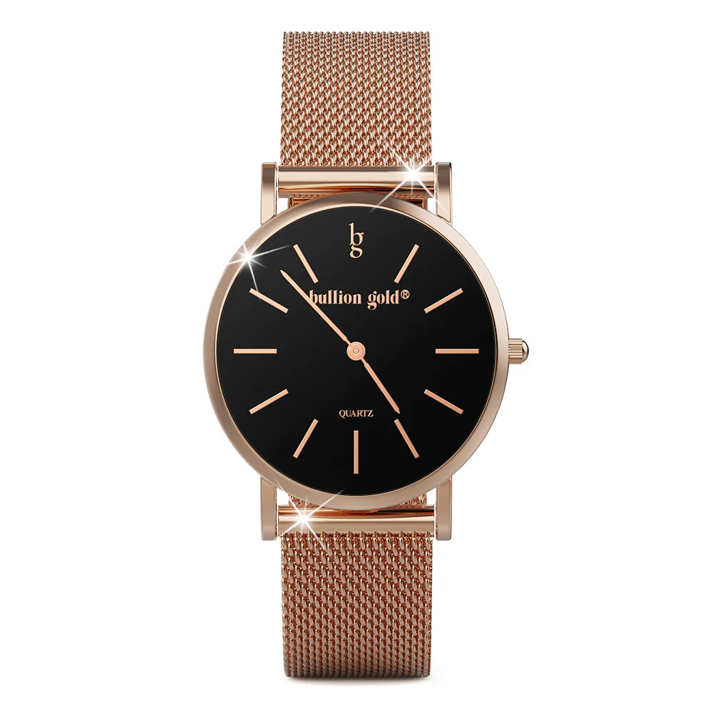 Bullion Gold Bullion Gold Timeless Dream Watch - Rose Gold and Black