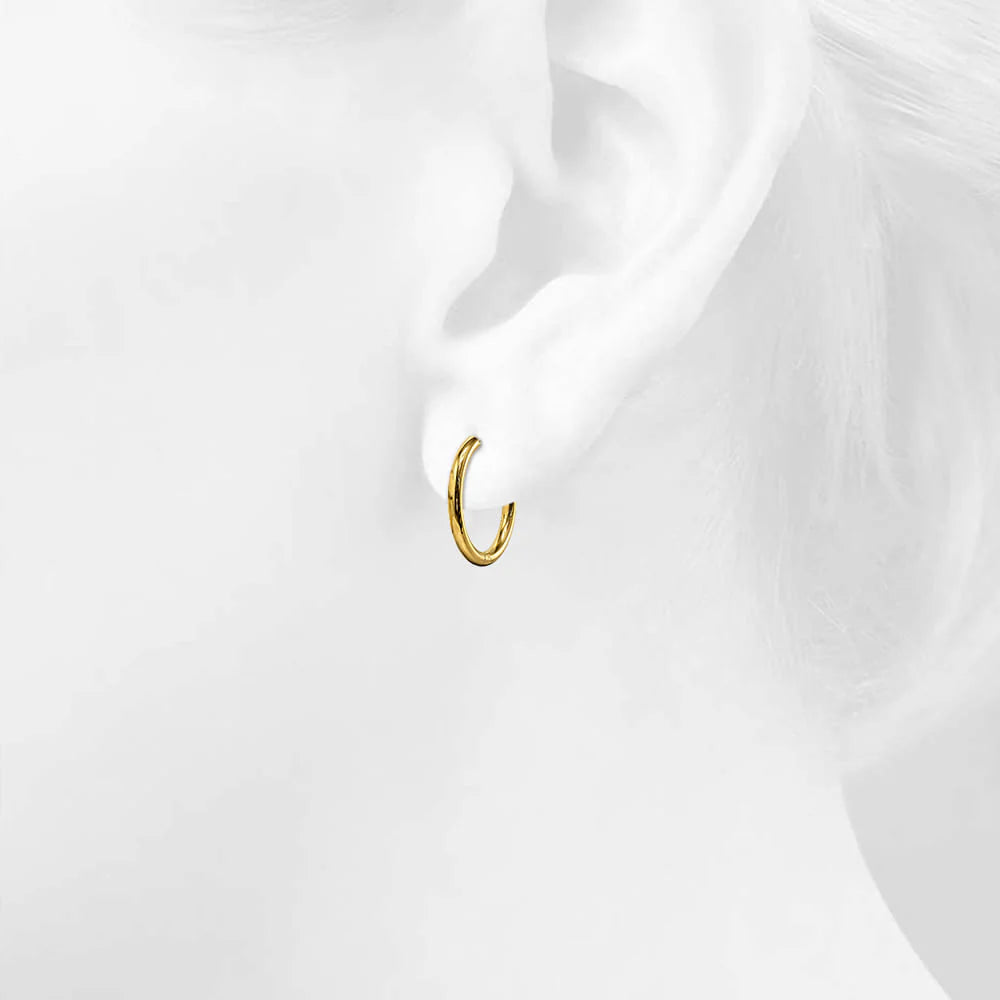 Bullion Gold Gold Halo Stainless Steel Clicker Earrings