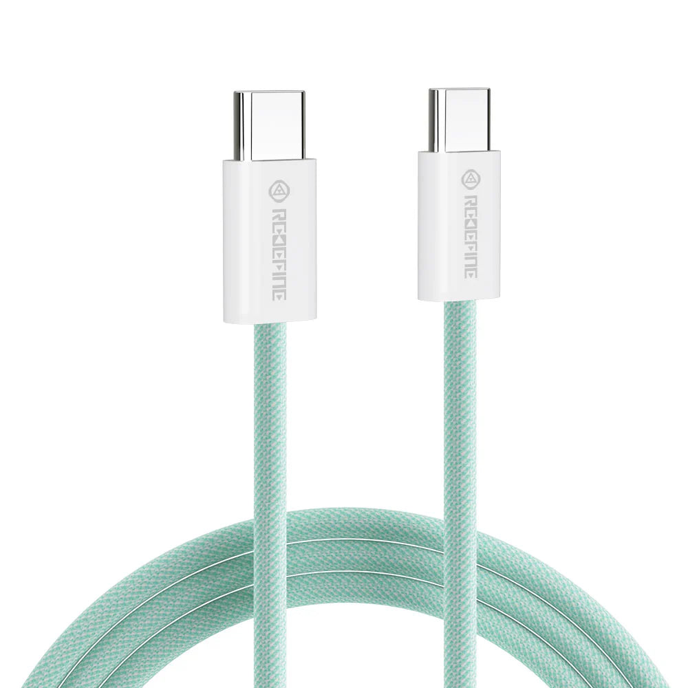 REDEFINE Type-C to Type-C USB Charging Data Sync Charge Cable 60W 1.5m - Green