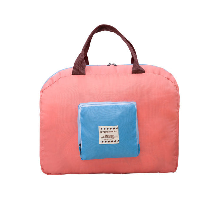 Yoga Bag Fitness Sports Recreation Handbag Shoulder Bag Folding Nylon Pink