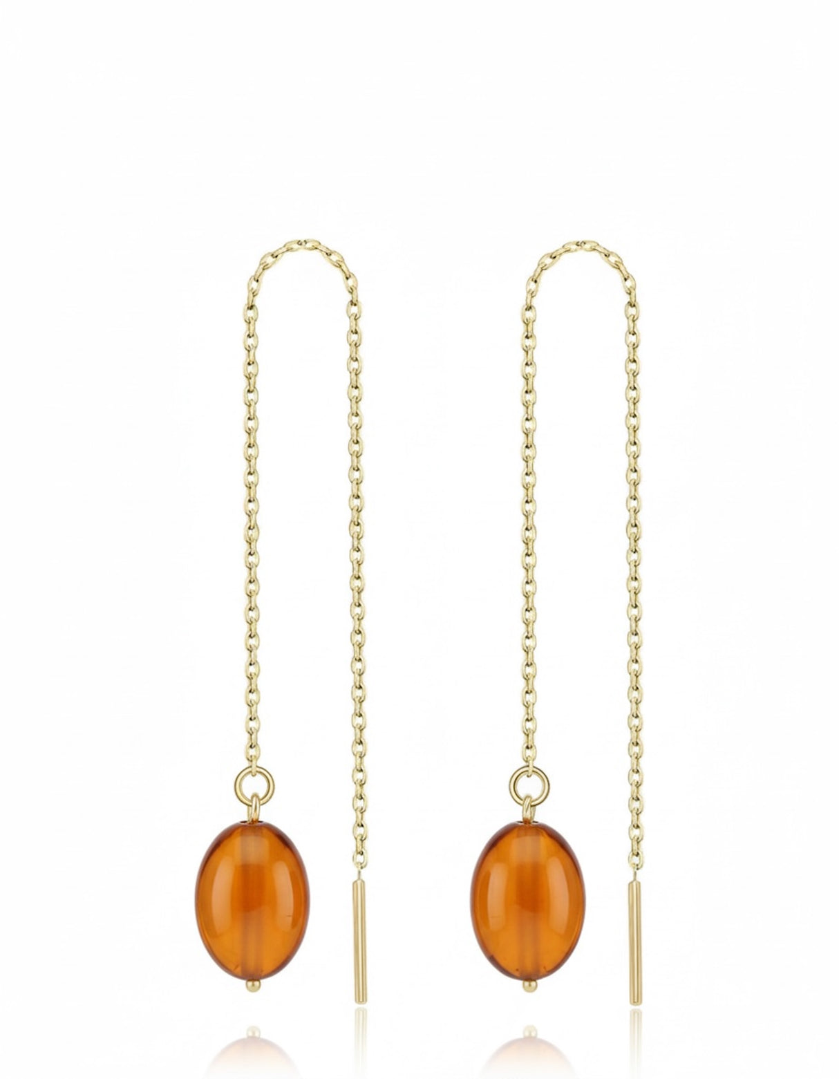 Liv Oliver 18K Gold Carnelian Threader Earrings