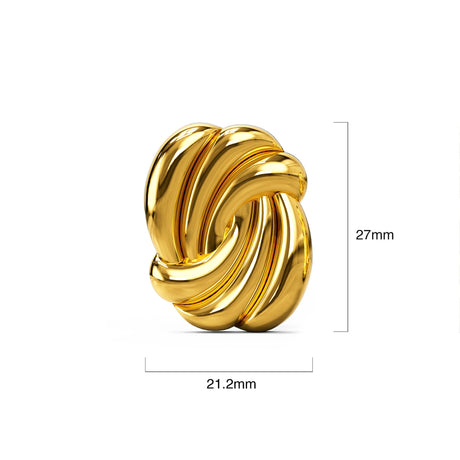 Bullion Gold Intertwined Gold layered Stud Earrings