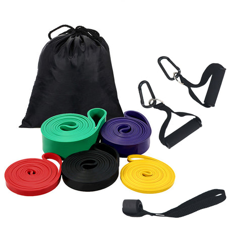 Heavy Duty Resistance Bands 4 Set with Handles Door Mount Exercise Pilates Yoga 2-56kg