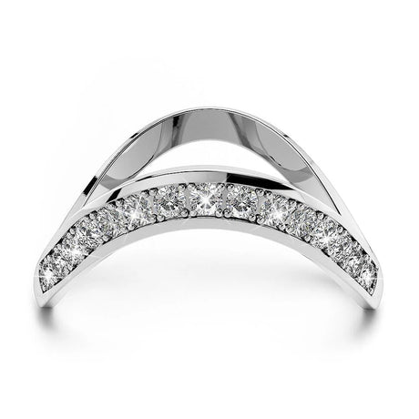 Krystal Couture Contortion Ring Embellished with Swarovski Crystals White Gold