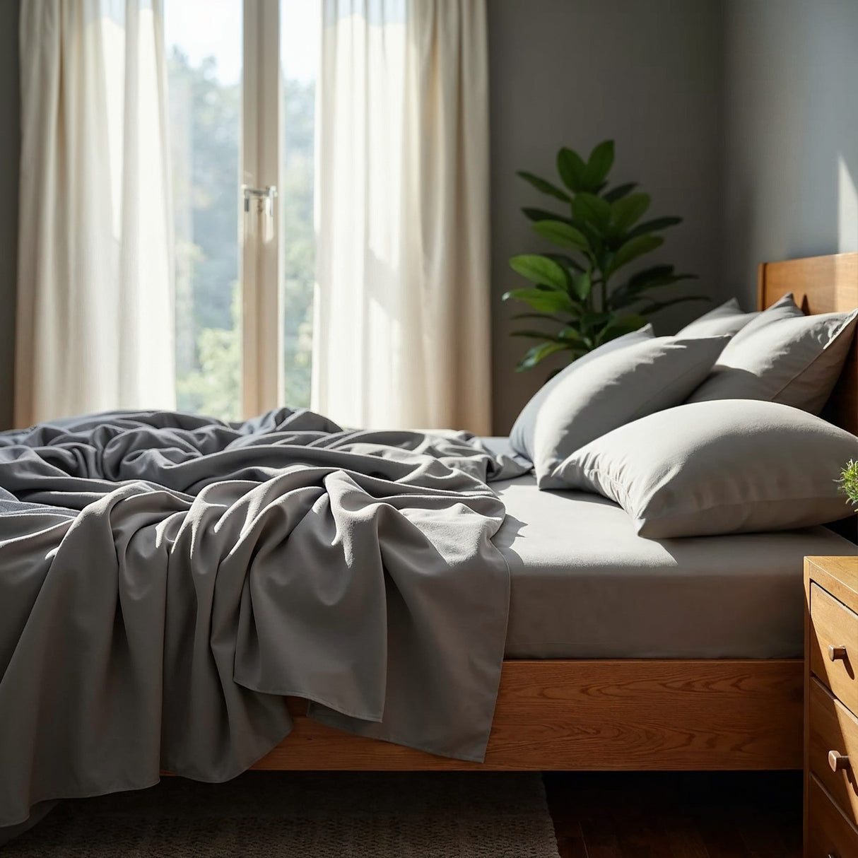 Royal Comfort Bamboo Cooling 2000TC Sheet Set- Mid Grey
