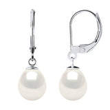 Drop Earrings Freshwater Pearl White White Gold 8-9mm