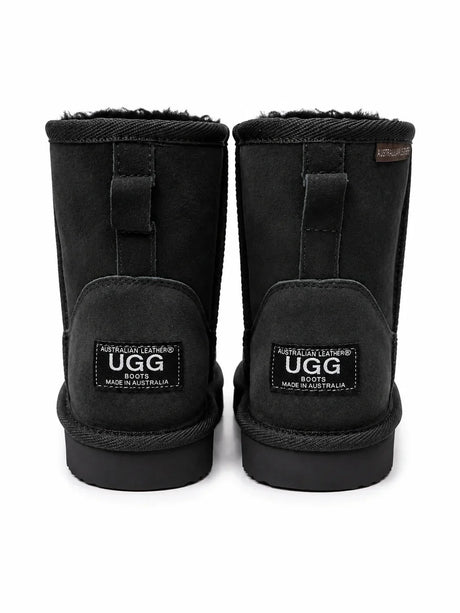 Australian Leather Ugg Mini Uggs - Black - AU5