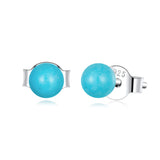 Solid 925 Signature Silver Bubble Gum Stud Earrings