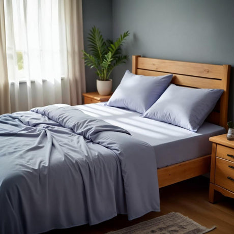 Royal Comfort Bamboo Cooling 2000TC Sheet Set-Light Blue