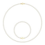 Necklace Freshwater Pearl White Yellow Gold 4-5mm
