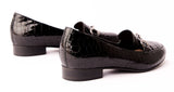 Bosccolo Womens Moccasin - Black Croco