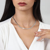 Liv Oliver Silver Flat Link Necklace