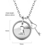 Krystal Couture White Gold Pad Lock with Heart Keys Double Pendant Necklace Embellished with SWAROVSKI Crystals
