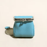Modern Ball Clasp Wallet with Adjustable Chain Strap - Blue