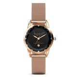 Krystal Couture Krystalline Sleek Rose Gold Black Watch Embellished with SWAROVSKI® Crystals