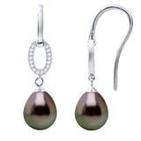 Earrings Real Cultured Tahiti Pearls Pear 8-9 mm - Longueur 42 cm