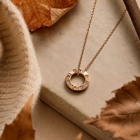 Bullion Gold Roman Numeral Necklace