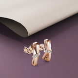 Boxed Rose Gold Watch & Earrings Set With SWAROVSKI® Crystals Embellishment