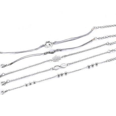 Bohemian 5-Piece Charm Bead Bracelet Set