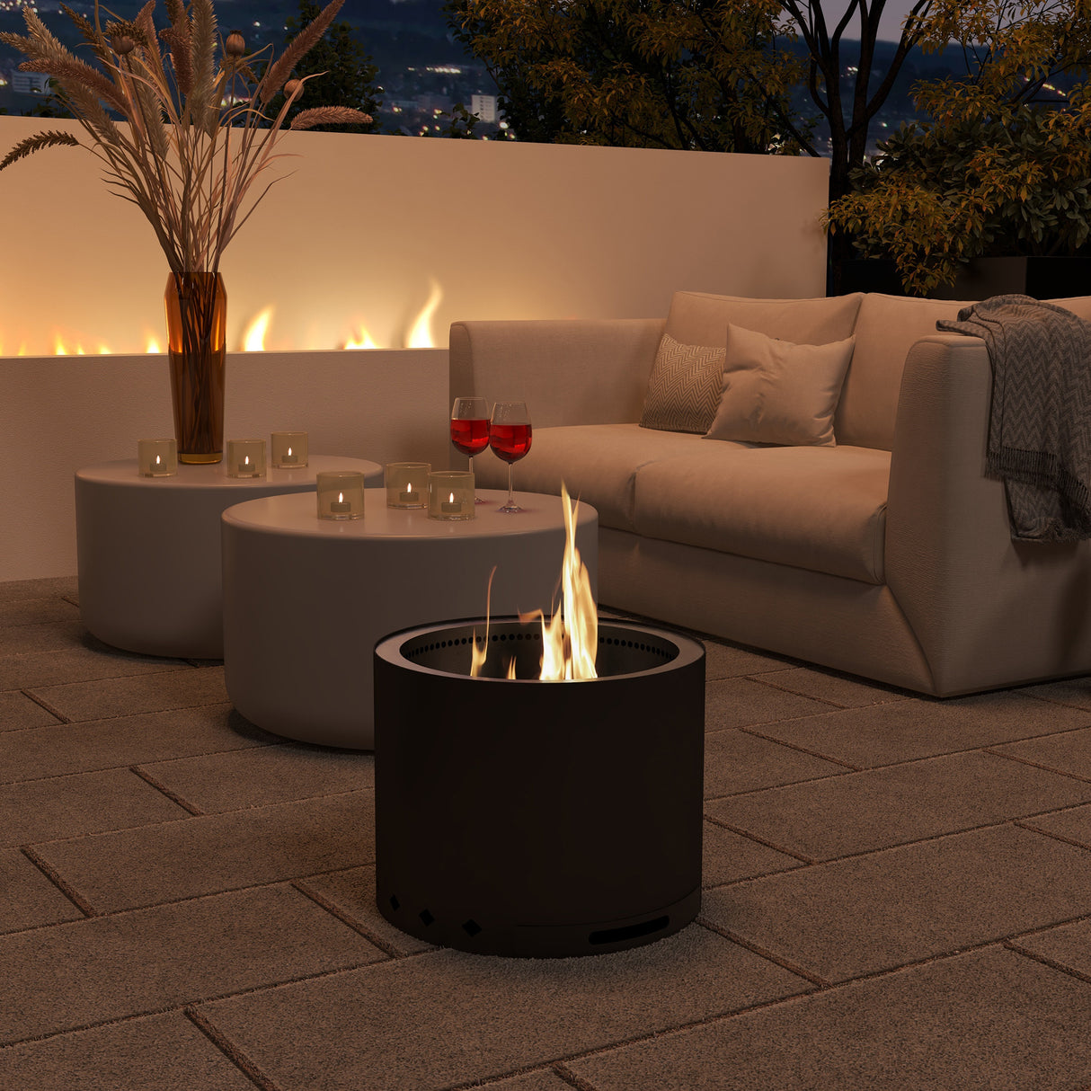 Havana Noke Smokeless Fire Pit Stainless Steel Portable Black