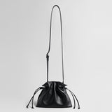 Soft Lambskin Leather Fortune Pouch Bag - Black