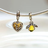 Solid 925 Signature Silver Bee-Yonce Yellow Charm