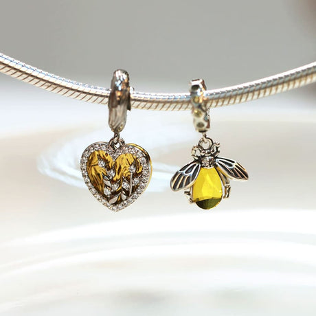 Solid 925 Signature Silver Goldilocks Heart Charm