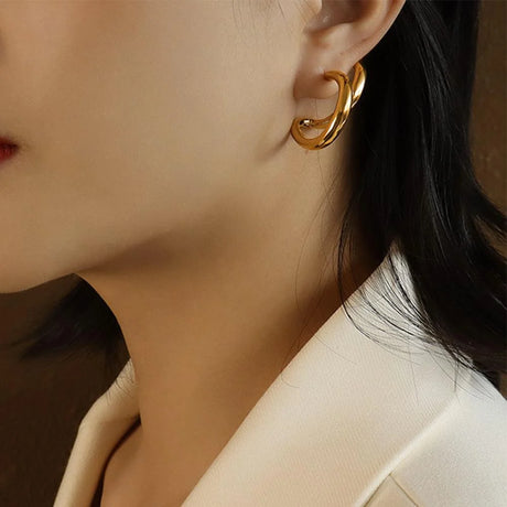 Bullion Gold Double The Fun Gold Hoop Earrings