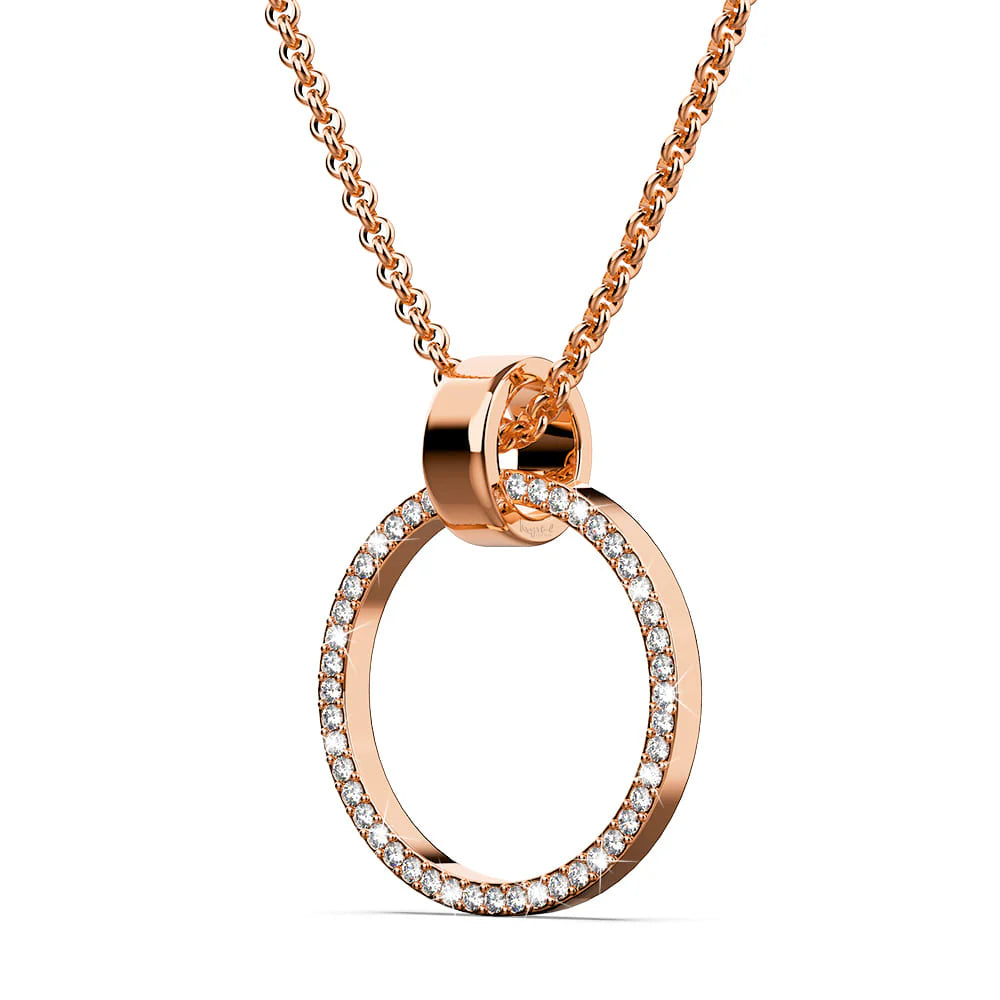 Krystal Couture Orbit of Charm Necklace Embellished with SWAROVSKI Crystal in Rose Gold