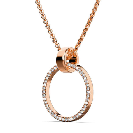 Krystal Couture Orbit of Charm Necklace Embellished with SWAROVSKI Crystal in Rose Gold