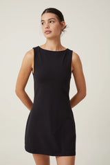 Cotton On Women's Bella Boat Neck Mini Dress - Black