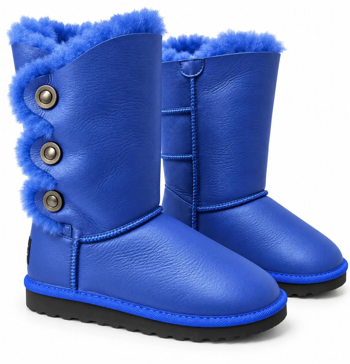 Australian Leather Ugg Classic Long 3Button - Metallic Blue - AU4
