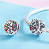 Solid 925 Sterling Silver Multicolour Lizard CZ Charm