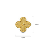 Bullion Gold Golden Clover Stud Earrings