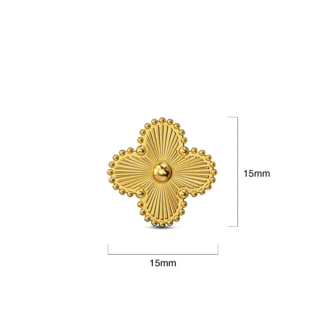 Bullion Gold Golden Clover Stud Earrings